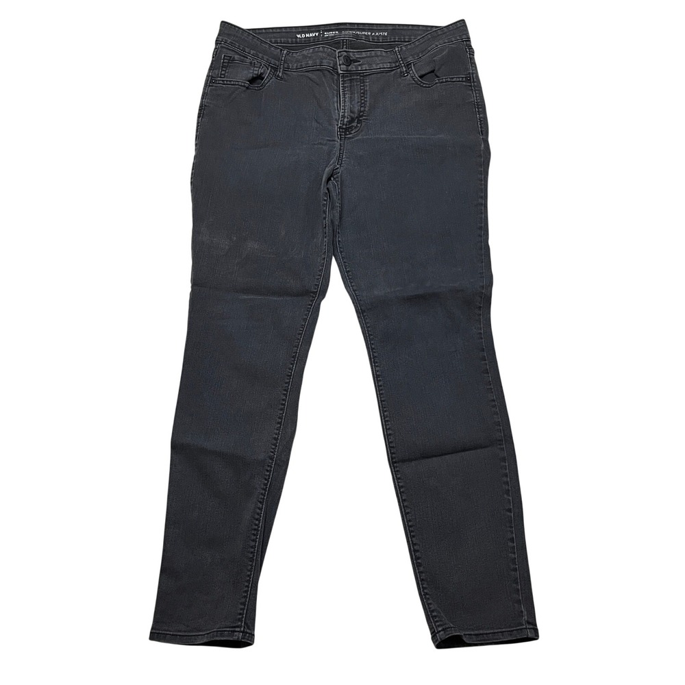 Old Navy Jeans Womens 14 Black Jack WOW Super Skinny Mid Rise Stretch Regular‎